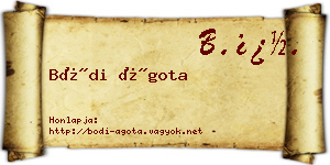 Bódi Ágota névjegykártya