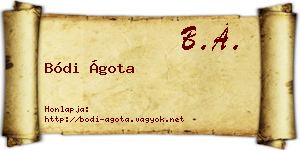 Bódi Ágota névjegykártya